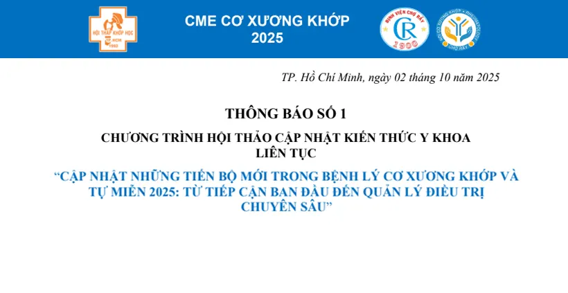 thông báo số 1 chương trình hội thảo cập nhật kiến thức y khoa liên tục 2025